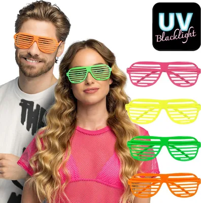 Produktbild von Boland 602730, Karnevalskostüm-Brille, Erwachsener, Uni, Polycarbonat (PC), Grün, Gelb, Pink, Orange, 28 g