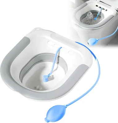 Produktbild von Bidet-Sitz, Sitzbad für Toilette, Bidet Sitzbad, Sitzbecken, Faltbares Sitzbadewanne Bidet Einsatz Badesitz für Hämorrhoiden Postpartale Pflege