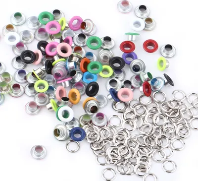 Immagine prodotto di 100 set di occhielli in metallo, accessori per scrapbooking da 5 mm, per artigianato e abbigliamento in pelle, multicolore