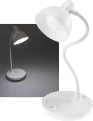 Produktbild von LED Tischleuchte mit Schwanenhals Batterie dimmbar warmweiß Weiß