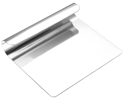 Produktbild von 1 Stück. Gemüseschaufel, Teigschaber, Teigschaber aus Edelstahl, Küchenschaber, Teigschneider, Teigwagen, Küchenspatel, universelle Küchenhilfe, Küchenschaber für Brot, Obst, Gemüse und n