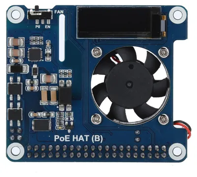 Image de Carte d'extension pour RPI 4B/3B+POE (alimentation par Ethernet) avec module de refroidissement et ventilateur intégré