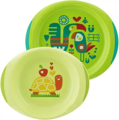 Obrázek produktu pro Sada talířů, 2ks, zelená, 12m+