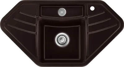 Produktbild von Spüle KeraDomo VEGA ECK in SIENA mit Handbetätigung / systemceram / Keramikspüle