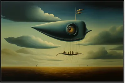 Produktbild von Wallario Wandbild Himmelsfahrer, Größe: 61 x 91,50 cm, Poster mit schwarzem Aluminiumrahmen