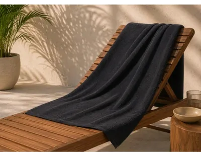 Obrázek produktu pro Froté plážová osuška - 100x150 cm - Černá