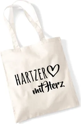 Produktbild von Huuraa Jutebeutel Hartzer mit Herz 10 Liter Natural Baumwolle Tasche Geschenkidee