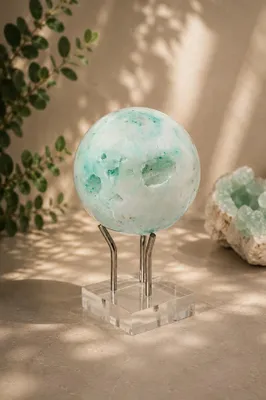 Produktbild von Phönix Kugel 60mm Ajoit Malachit Chrysokoll Edelstein 1460ct