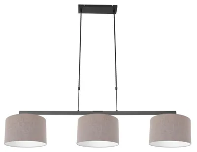 Produktbild von Hängeleuchte, 3-Flammig, schwarz, braun, L 120 cm