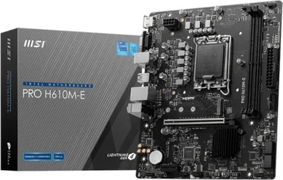 Obrázok produktu pre Základná doska MSI PRO H610M-E, Intel H610, LGA 1700, Micro ATX, DDR5, 96 GB RAM