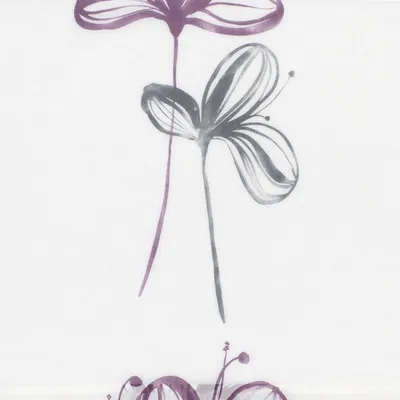 Produktbild von Gardinia Flächenvorhang Flower weiß-lila, 60 x 245 cm