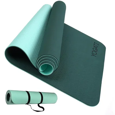 Produktbild von Yogamatte Gymnastikmatte Fitnessmatte - 6 mm - Rutschfest - Mit Tragegurt - Für Yoga und Pilates