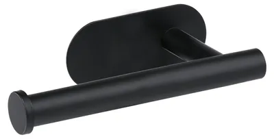 Produktbild von Bambelaa! Toilettenpapierhalter Schwarz Matt ohne Bohren Klopapierhalter zum Kleben WC Rollenhalter Badaccessoires Badezimmer
