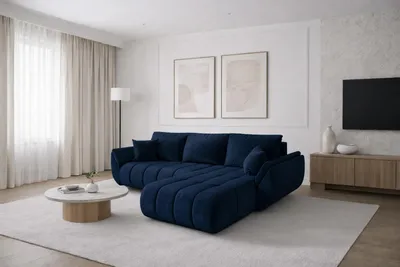 Produktbild von Kaiser Möbel Ecksofa mit schlaffunktion und bettkasten TOKYO PREMIUM, stoff MONOLITH, Dunkelblau, Rechts