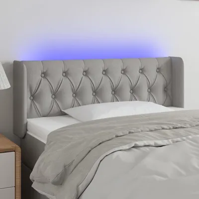 Produktbild von The Living Store LED Kopfteil Hellgrau 103x16x78/88 cm Stoff