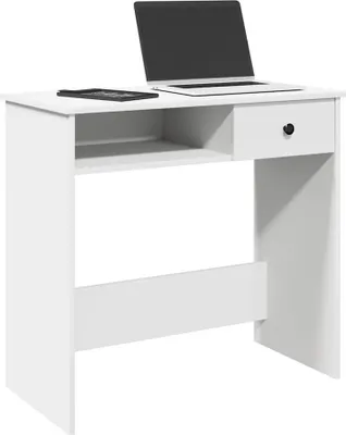 Image de Maison Exclusive - Bureau blanc 80×40×75 cm Matériau dérivé du bois