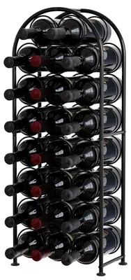 Zdjęcie produktu dla Metalowa stojak na wino na 23 butelki, wolnostojący, czarny