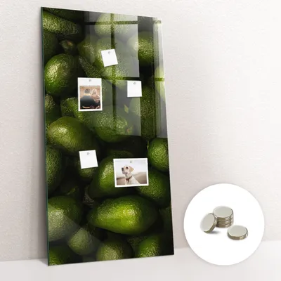 Obrázok produktu pre Magnetická tabuľa na stenu - Memo Tabuľa Sklenená - vrátane 5 magnetov - 60x120 cm - Čerstvé avokádo