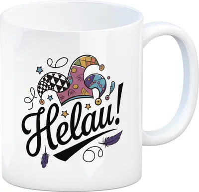 Produktbild von Karneval Kaffeebecher mit Helau Narrenhut