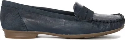 Produktbild von Rieker Damen Mokassins aus Naturleder Marineblau mit flexibler Sohle und gepolsterter Innensohle