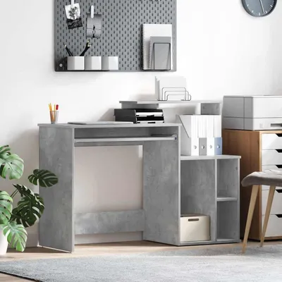 Obrázok produktu pre Maison Exclusive – Písací stôl, farba betónová sivá, rozmer 120,5 x 44 x 88,5 cm, materiál: drevovláknitá doska