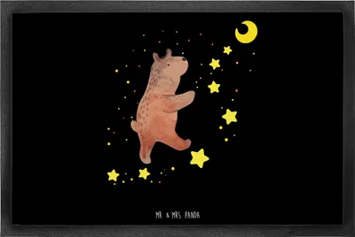 Produktbild von Mr. & Mrs. Panda fußmatte Bär Träume 60 x 90 cm - Schwarz - Geschenk, Traum, Teddy, Schmutzfangmatte, Träumen, Fußabtreter, bodenmatte, Traumdeutung, Schmutzmatte