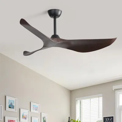 Produktbild von Sofucor Deckenventilator, DC, 96.5 cm, drei dunkle Holzmaserung Flügel, ohne Licht