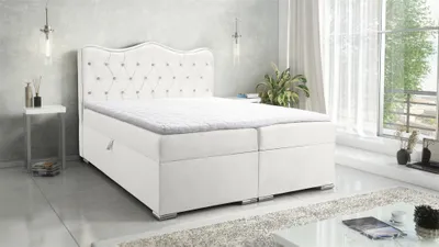 Produktbild von Boxspringbett Schlafzimmerbett SULTAN New in Stoff Velvet X Hellcreme 180x200cm