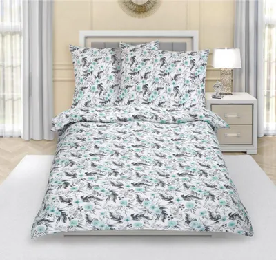 Zdjęcie produktu dla Pościel flanelowa – miętowa – 140x200, 70x90