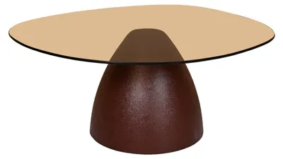 Zdjęcie produktu dla Stolik kawowy Brix 86 x 76 x 35 cm szkło brązowe
