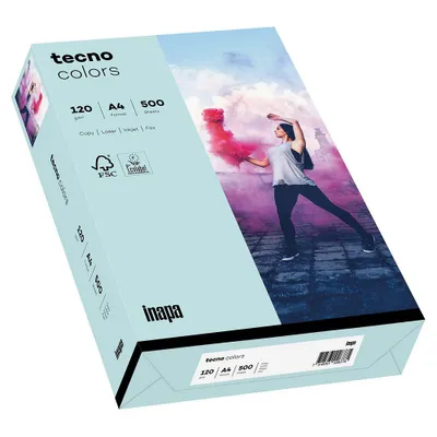Zdjęcie produktu dla papier wielofunkcyjny tecno kolory A4 120 g/m² jasnoniebieski 250 arkuszy