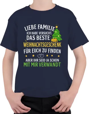 Produktbild von Liebe Familie bestes Weihnachtsgeschenk lustig verwandt Spruch Uni Kinder T-Shirt, Navy, 104