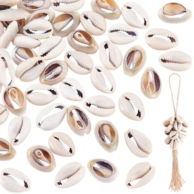 Productafbeelding van Natuurlijke parels van de kauri-schelp - 50 stuks, spiraalvormig - voor sieraden maken en decoratie - natuurlijke kleuren