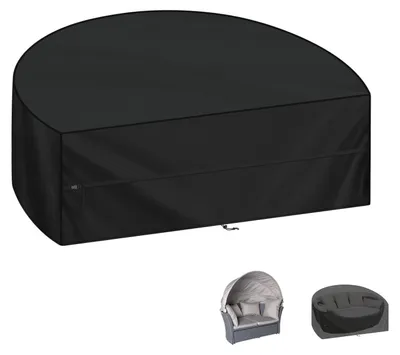 Imagen del producto de Cama para exteriores de mimbre, impermeable, 180x90x80 cm