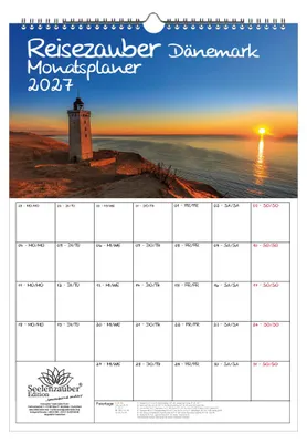Produktbild von Reisezauber Dänemark Planer DIN A3 Kalender für 2027 Kopenhagen Stadt Reise Land Urlaub - Seelenzauber