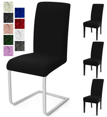 Produktbild von Stuhlhussen 4er Set Stretch Universal Waschbar Schwarz