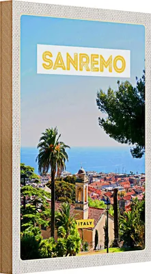 Produktbild von Holzschild Reise 20x30cm Sanremo Italien Reise Sonne Sommer