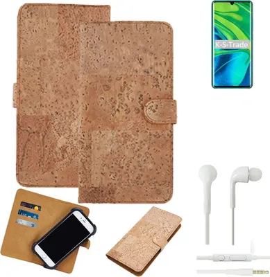 Produktbild von K-S-Trade Hülle kompatibel mit Xiaomi Mi Note 10 + in ear Kopfhörer Kork Handyhülle Cover  Schutzhülle TPU Case Bumper in Hellbraun, (1x)
