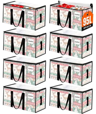 Imagen del producto de Elzusha - Juego de 8 grandes bolsas de almacenamiento con cremallera para ropa