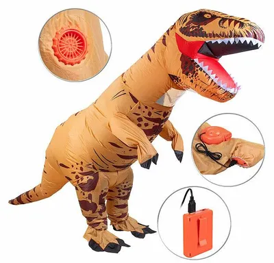 Image de Costume gonflable T-Rex à piles pour adulte jusqu’à 1,90 m