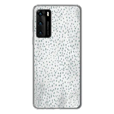 Produktbild von MuchoWow® Handyhülle Schutzhülle Hülle für Huawei P40 Polka dots - Marmor - Weiß Silikon Softcase Handy Hülle - Handytasche