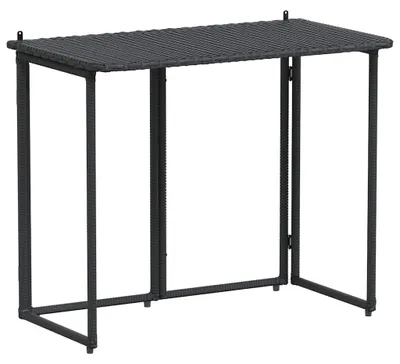 Zdjęcie produktu dla vidaXL Składany stół ogrodowy czarny 90x51x75 cm z polirattanu