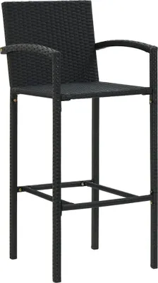Produktbild von vidaXL Barhocker 4 Stk. Schwarz Poly Rattan