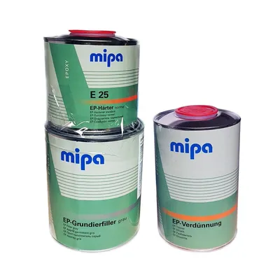 Produktbild von SET Mipa 2,5L: EP-Grundierfiller Set 2K Füller + Härter + Verdünnung Unterlage