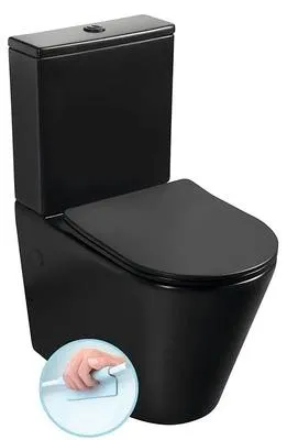 Produktbild von Sapho PACO RIMLESS Kombi-WC, Abgang senkrecht/waagerecht, Schwarz matt