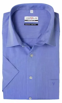 Produktbild von Marvelis - Comfort Fit - Herren 1/2 Arm - Hemd, (795912), Größe:41, Farbe:Blau (13)
