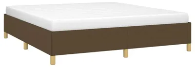 Image de vidaXL Cadre de lit sans matelas brun foncé 160x200 cm Tissu