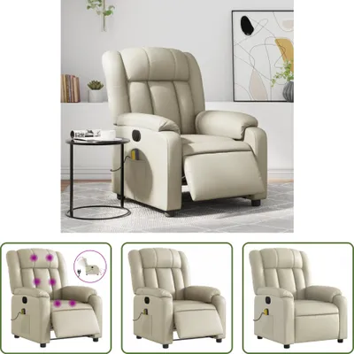 Produktbild von The Living Store Massagesessel Elektrisch Creme Kunstleder