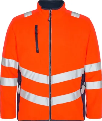 Produktbild von F. Engel Safety Fleecejacke, Orange/Blue ink, Gr. S