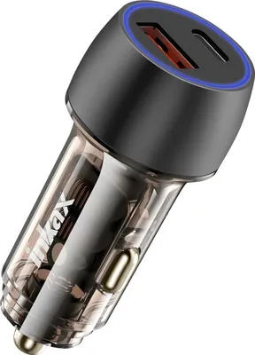 Zdjęcie produktu dla Inkax, ładowarka do zapalniczki samochodowej 48W USB-C + szybkie ładowanie USB, wyświetlacz LED, przezroczysta
